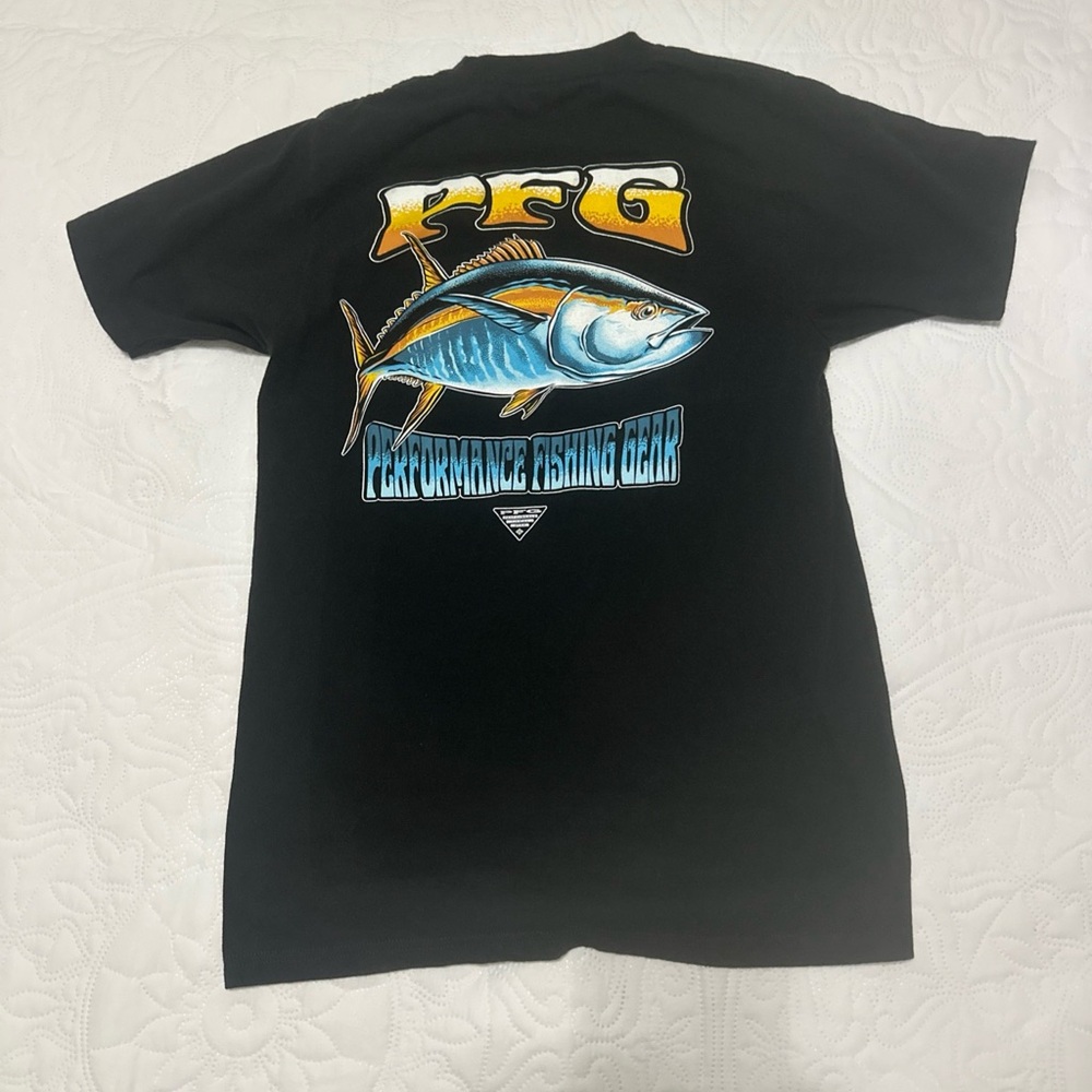 Columbia Black T-Shirt with Vibrant Fish Design